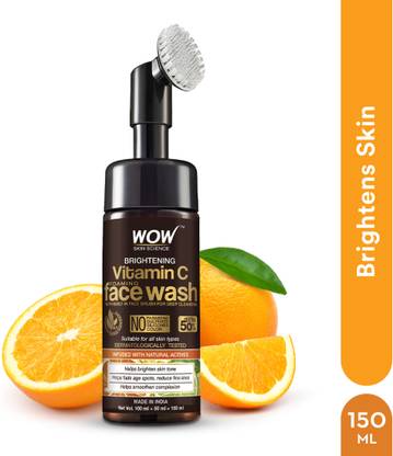 WOW SKIN SCIENCE Brightening Vitamin C Foaming with Built-In Face Brush