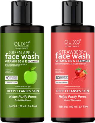 OLIXO Green Apple & Strawberry With Vitamin B5 & E Face Wash  (200 ml)