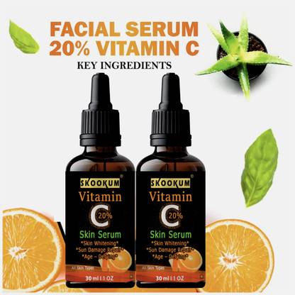 SKOOKUM Improved vitamin C Facial serum- For Anti Aging & Smoothening & Brigthening Face  (60)