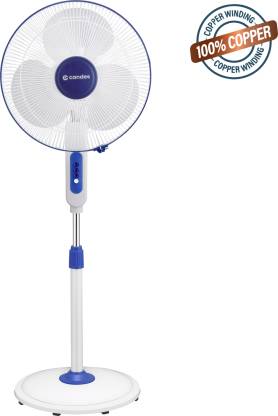 Candes Victor Automatic Oscillation 100% Copper Motor 400 mm Anti Dust 3 Blade Pedestal Fan  (White, Blue, Pack of 1)