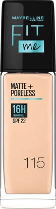MAYBELLINE NEW YORK Fit Me Matte+Poreless Liquid Foundation (With Pump & SPF 22), 128 Warm Nude, 30 ml Foundation  (128 Warm Nude, 30 ml)