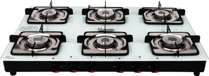 Hamlay Elegant Series Tornado Burner Steel Manual Gas Stove  (6 Burners)