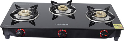 macizo preto 4 burner black manual ignition glass gas stove