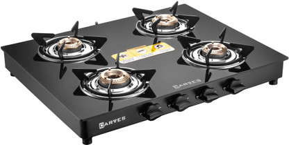 macizo preto 4 burner black manual ignition glass gas stove