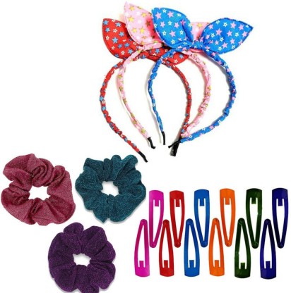 Yellow Chimes Hair Accessories for Girls Combo of Hair clips and Ponyt   Dpanda