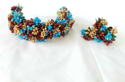 PK Accessories Gold,Skyblue and Maroon Veni/Hair Accessories/Gajara/Floral Accessories  Hair Accessory Set Price in India - Buy PK Accessories Gold,Skyblue and  Maroon Veni/Hair Accessories/Gajara/Floral Accessories Hair Accessory Set  online at 