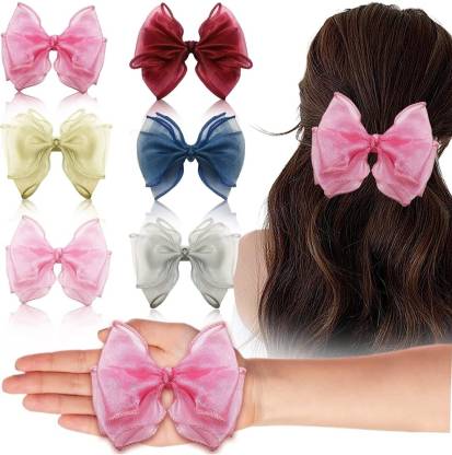 Zever Hair bow style plain clips for kids and girls, pack of 6 Hair Clip  Price in India - Buy Zever Hair bow style plain clips for kids and girls,  pack of