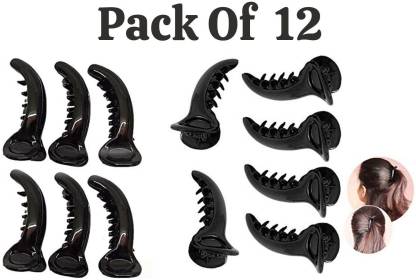 SY Products (Pack of 6) Small Banana Hair Clutcher/Mirchi Hair Clip/Claw  Clip for Women and Girls (Medium, Black) Hair Clip Price in India - Buy SY  Products (Pack of 6) Small Banana
