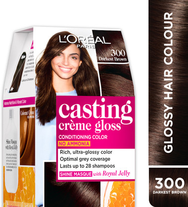 L'Oréal Paris Casting Creme Gloss Hair Colour |Radiant & No Ammonia , Darkest Brown 300