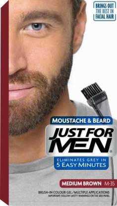 JUST FOR MEN Mustache & Beard Medium Brown M-35 (Pack of 2) , Medium Brown  - Price in India, Buy JUST FOR MEN Mustache & Beard Medium Brown M-35 (Pack  of 2) ,