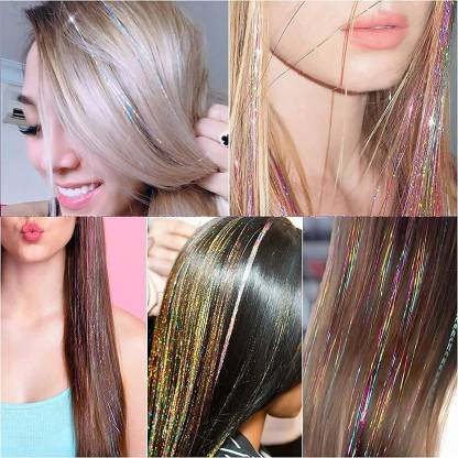DIYA DIVINE Tinsel Kit Glitter Extensions with 6 Colors for Women  Multicolor Extension Hair Extension Price in India - Buy DIYA DIVINE Tinsel  Kit Glitter Extensions with 6 Colors for Women Multicolor