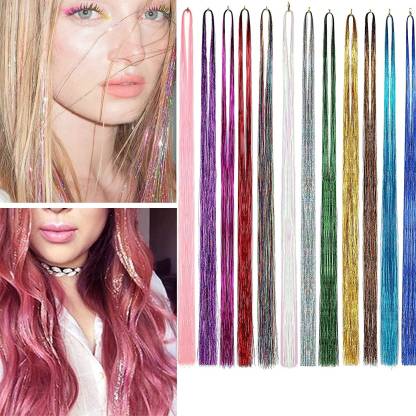 LHS -LUXURY HAIR STUDIO Tinsel Kit Glitter with 6 Colors of Extension Gold  Ribbons for Women Hair Extension Price in India - Buy LHS -LUXURY HAIR  STUDIO Tinsel Kit Glitter with 6