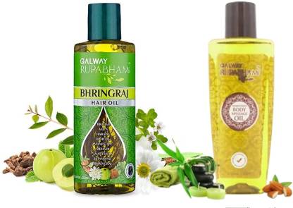 Rupabham Galway Herbal Bhringraj Hair Oil & Herbal Massage Oil Pack Hair Oil  - Price in India, Buy Rupabham Galway Herbal Bhringraj Hair Oil & Herbal  Massage Oil Pack Hair Oil Online