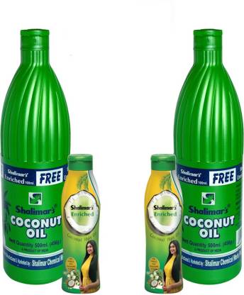 shalimar's Coconut Hair oil sleek 500ml pack of 2 Hair Oil - Price in  India, Buy shalimar's Coconut Hair oil sleek 500ml pack of 2 Hair Oil  Online In India, Reviews, Ratings