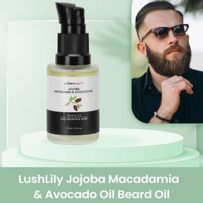 lushlily Jojoba, macadamia &avacado beard oil gives you a soft beard  without irritation. Hair Oil - Price in India, Buy lushlily Jojoba,  macadamia &avacado beard oil gives you a soft beard without