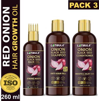 Latibule Red Onion Black Seed Oil Hair Care Kit (Hair Oil + Shampoo + Conditioner ) Hair Oil  (260 ml)