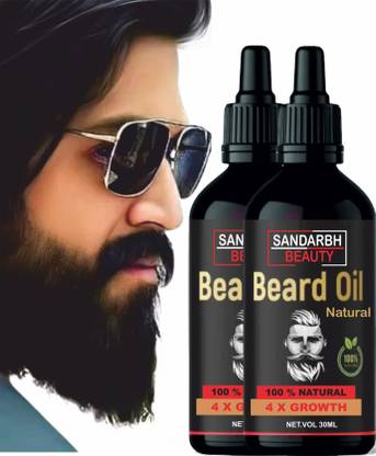 Sandarbh 4 x Faster Beard Growth oil with 100% Natural Ingredients Based Hair Oil  (60 ml)