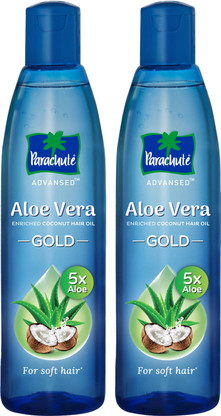 Parachute Advansed Aloe Vera Coconut Hair Oil GOLD, 5X Aloe Vera, Makes hair Sooperr soft Hair Oil