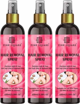 Pink Square Hair Removal Spray for Unwanted Body Hair Sensitive Skin Pack  of 3 of 100ML Spray - Price in India, Buy Pink Square Hair Removal Spray  for Unwanted Body Hair Sensitive