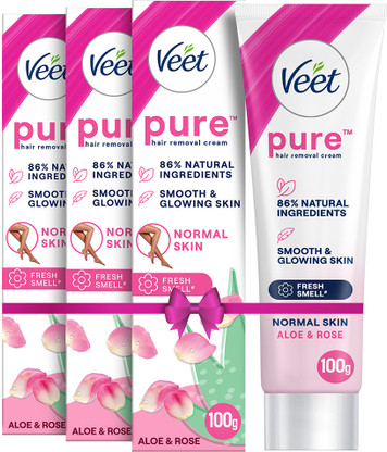 Veet Pure Hair Removal - Normal Skin Cream 100g,Set Of 3 Cream