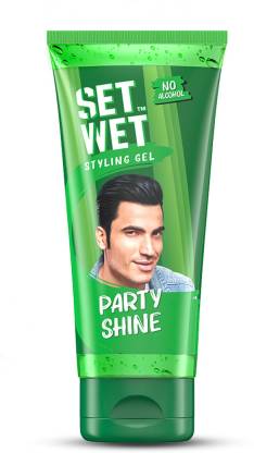 SET WET Styling Hair Gel for Men - Party Shine for Strong Hold & High  Shine, No Alcohol Hair Gel - Price in India, Buy SET WET Styling Hair Gel  for Men -