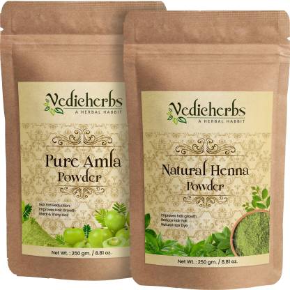 Vedicherbs Amla & Henna Powder - Hair Pack for Natural Black Hair | Hair  Growth Combo Pack - Price in India, Buy Vedicherbs Amla & Henna Powder -  Hair Pack for Natural