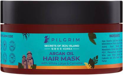 PILGRIM Korean Argan Oil Hair Mask for dry & frizzy hair with White Lotus and Camellia