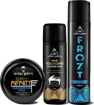 urbangabru Hair Volumizing Powder Wax + Infinity Hair Wax + Frozt Hair Spray Hair Styling Combo Strong Hold Hair Volumizer Gromming Kit Price in India - Buy urbangabru Hair Volumizing Powder Wax + urbangabru Hair Volumizing Powder Wax + Infinity Hair Wax + Frozt Hair Spray Hair Styling Combo Strong Hold Hair Volumizer Gromming Kit Price in India - Buy urbangabru Hair Volumizing Powder Wax +