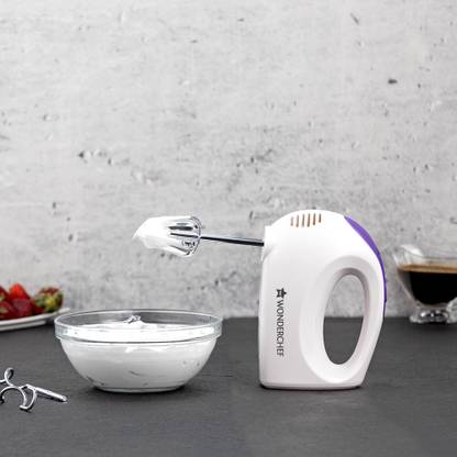WONDERCHEF Acura Plus Hand Mixer 200 W Electric Whisk  (White, Purple)