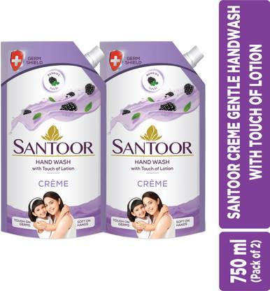 Santoor Crme Hand Wash Pouch  (2 x 750 ml)