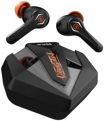 Wings Phantom Pro Orangutan Bluetooth Headset  (Black Orange, True Wireless)