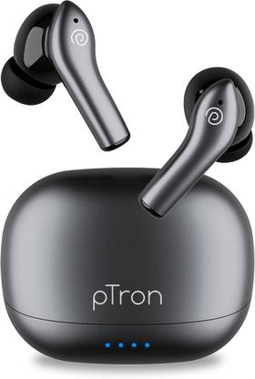 PTron Basspods Encore TWS Earbuds, 50H Playtime, 4 Mics, ENC Calls, BT5.3, Type-C,IPX6 Bluetooth Headset  (Grey, In the Ear)