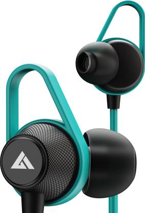 Boult Audio Loop2 with 10mm Drivers, BoomX Rich Bass, In-line Controls, IPX5 Water Resistant Wired Headset  (Teal Blue, In the Ear)