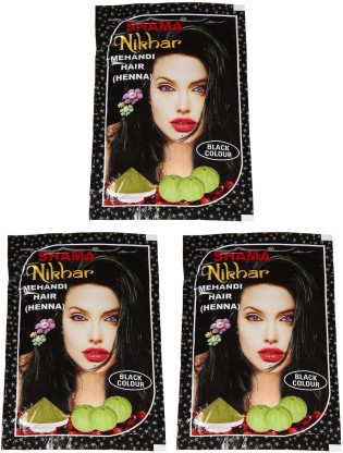 Shama Nikhar Mehandi Henna Black Colour Hair  45g Pack Of 5