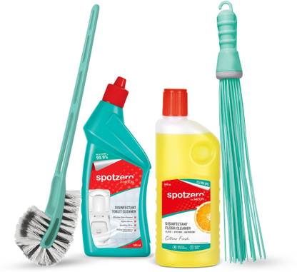 Spotzero by Milton Bathroom Cleaning Set of 4 ( Brush; Cleaner, Floor ...
