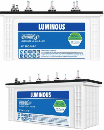 Luminous Pc tj 150ah Tubular Battery Set Of 2 Tubular Inverter Battery Price In India Buy Luminous Pc tj 150ah Tubular Battery Set Of 2 Tubular Inverter Battery Online At Flipkart Com