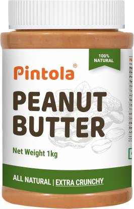 Pintola ALL Natural Peanut Butter(EXTRA Crunchy)(Unsweetened, Non-Gmo, Gluten Free, Vegan) 1 kg