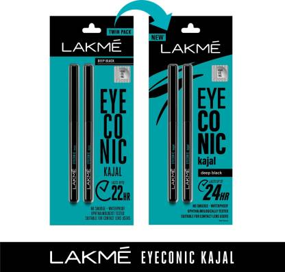 Lakmé Eyeconic Kajal Twin Pack  (Deep Black, 0.7 g)