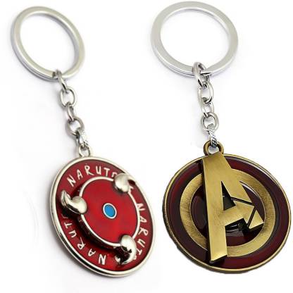 Jainsburys Combo of Naruto spinning rotating keychain & Avengers logo ...