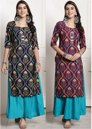 V And V Shop Women Printed Straight Kurta