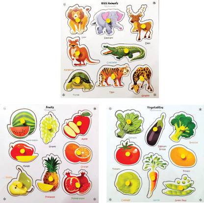 Khilonewale Animals, Vegetables & Fruits Set of 3 Wooden Puzzles toys for kids Price in India - Buy Khilonewale Animals, Vegetables & Fruits Set of 3 Wooden Puzzles toys for kids online Khilonewale Animals, Vegetables & Fruits Set of 3 Wooden Puzzles toys for kids Price in India - Buy Khilonewale Animals, Vegetables & Fruits Set of 3 Wooden Puzzles toys for kids online