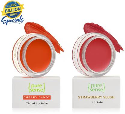 PureSense Lip Balm Combo For Dry, Damaged & Chapped Lips Cherry Candy and Strawberry Slush  (Pack of: 2, 10 g)