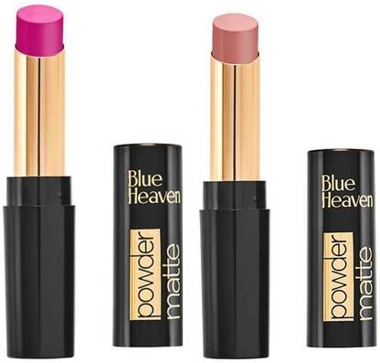 BLUE HEAVEN Powder Matte Lipsticks (Dahila Fields & Woody Flush ...