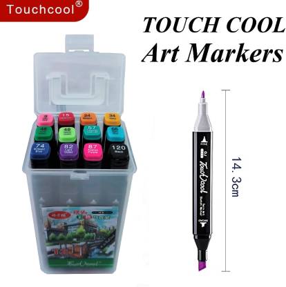  | Craftacious Art TouchCool Round & Chisel Dual Tip Sketch  Marker for Drawing, Manga, Anime - Dual Tip Markers