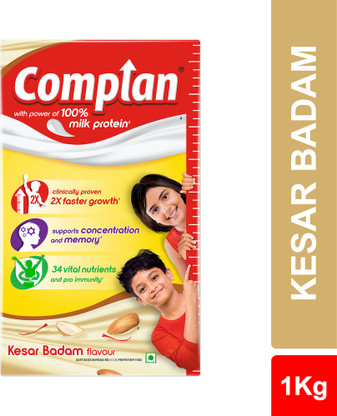 COMPLAN Nutrition Drink Powder for Children, Kesar Badam Flavour, Carton