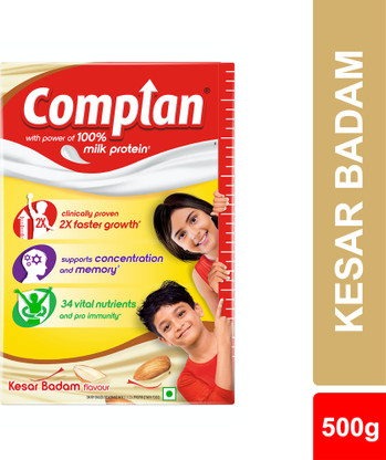 COMPLAN Nutrition Drink Powder for Children, Kesar Badam Flavour, Carton