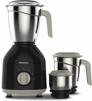PHILIPS by Phlips HL7756/00 Daily Collection 750 Mixer Grinder (3 Jars, Black)