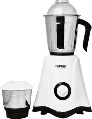 PRINGLE Crown 500 watt Mixer Grinder With 2 stainless Steel Leaf Proof jar Mixer, Grinder 500 Mixer Grinder (2 Jars, White)
