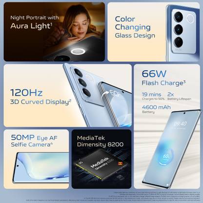 vivo V27 Pro 5G (Magic Blue, 128 GB)
