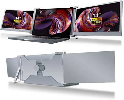 riitek 14 fhd 1080p portable dual monitor 2 screen extender